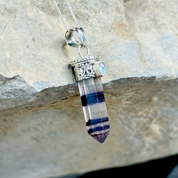 Fluorite & Moonstone Necklace - Picture 2 of 15